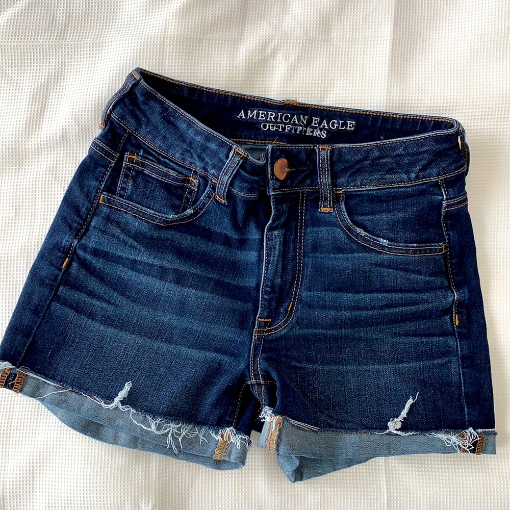 American Eagle Outfitters Dark Blue Denim Jean Shorts